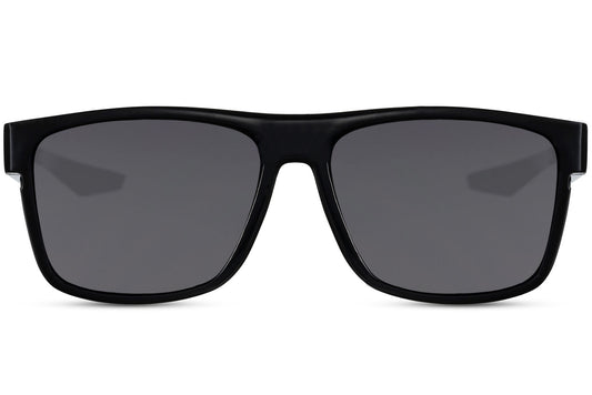 eco friendly summer wayfarer sunglasses with matt black frame and black lens