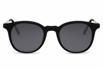 Essential black round sunglasses black metal polycarbonate frame smoke lens UV400 protection men women sleek minimalist bold essential everyday city summer beach driving free UK Europe delivery Sunglass Station
