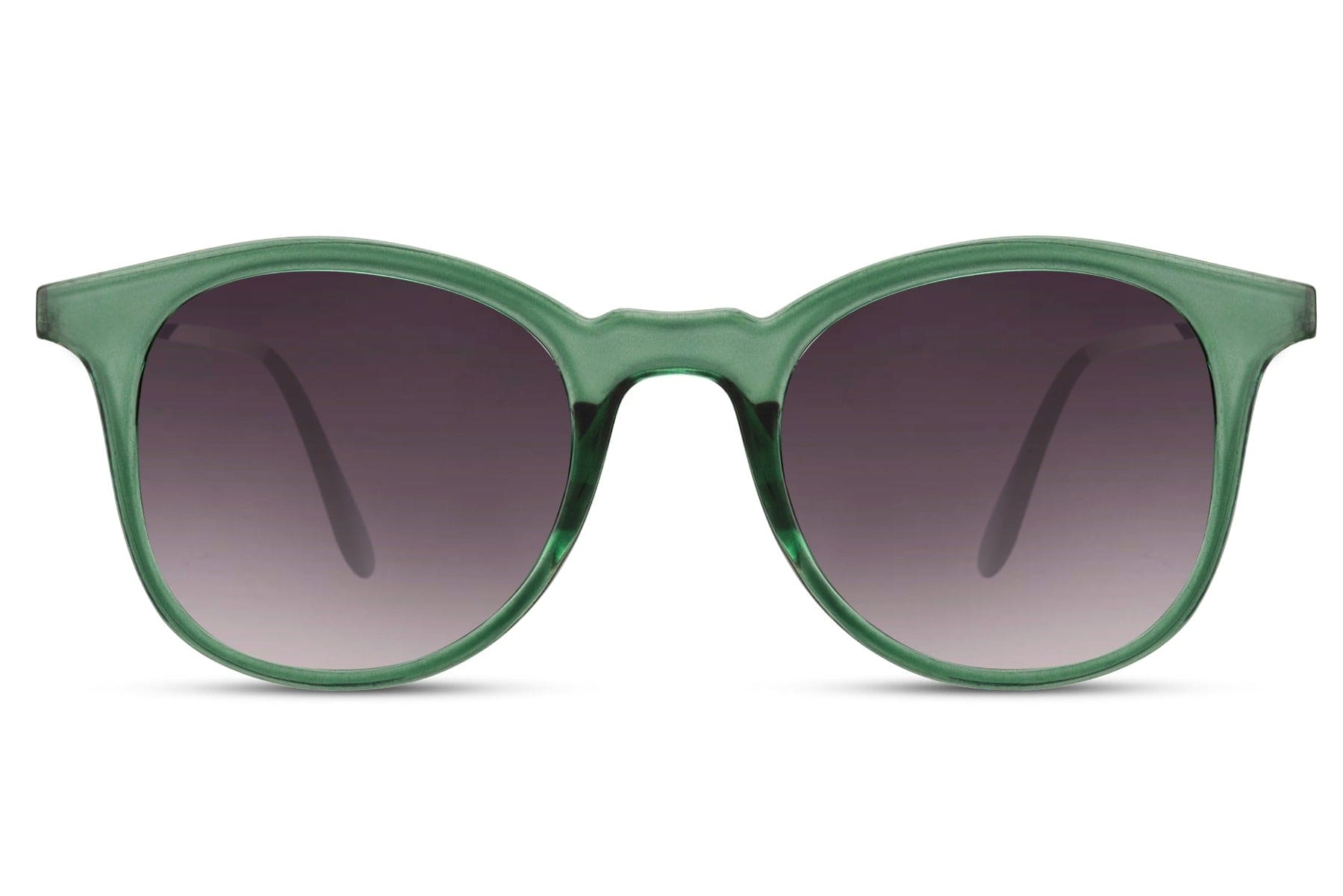 Essential round sunglasses green metal polycarbonate frame mauve gradient lens UV400 protection men women bold retro summer festival city beach outdoor eyewear free UK Europe shipping Sunglass Station