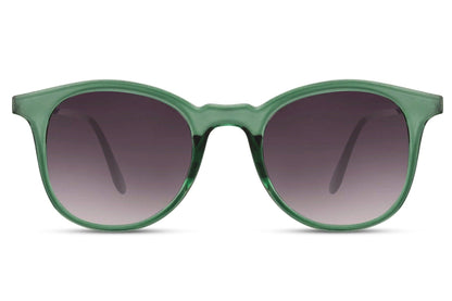 Essential round sunglasses green metal polycarbonate frame mauve gradient lens UV400 protection men women bold retro summer festival city beach outdoor eyewear free UK Europe shipping Sunglass Station