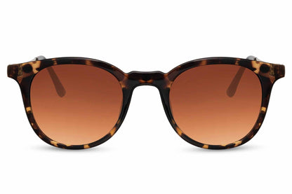 Essential round sunglasses tortoiseshell metal polycarbonate frame warm brown amber lens UV400 protection men women retro classic elegant summer city holiday beach festival free UK Europe delivery Sunglass Station