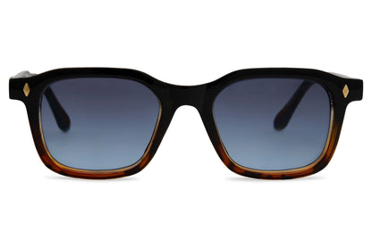 sunglass station trendy sunglass with tortoiseshell frame and blue tinted lens and perfect blend of  milan fashion