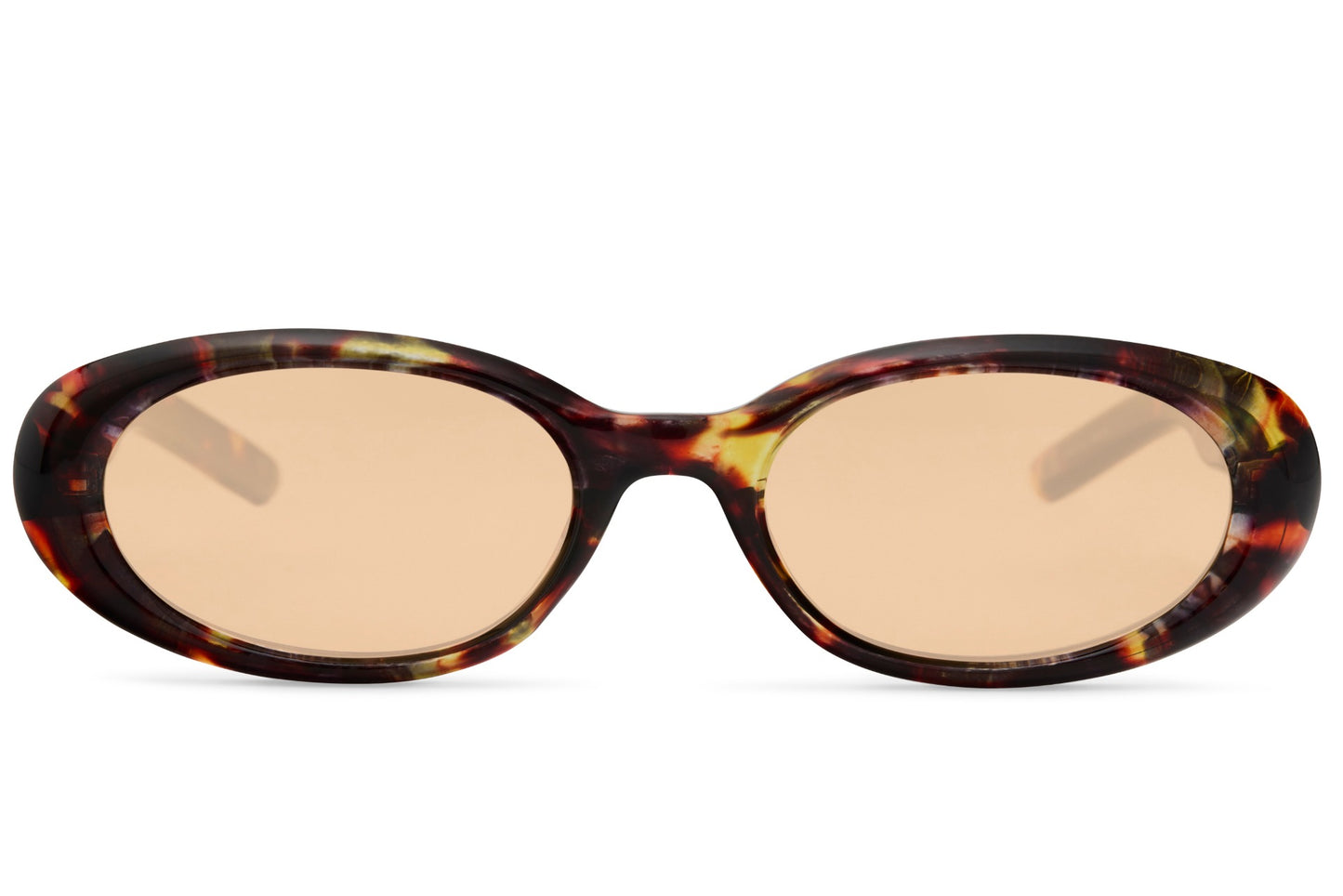 Europe oval eco sunglasses with brown tortoiseshell recycled polyester frame and peach nude UV protection lens – sustainable barely-there vintage retro shades for everyday wear and holidays, free delivery UK and Europe from Sunglass Station