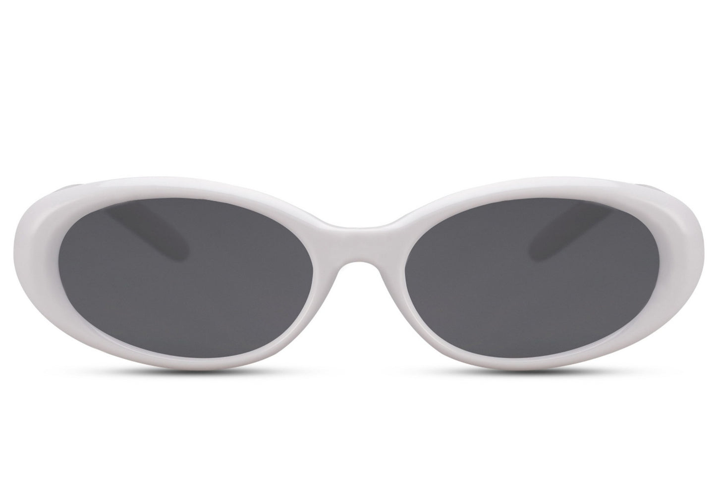 Europe oval eco sunglasses with white grey recycled polyester frame and smoke grey UV protection lens – sustainable minimalist retro round shades for everyday city wear and holidays, free delivery across UK and Europe from Sunglass Station