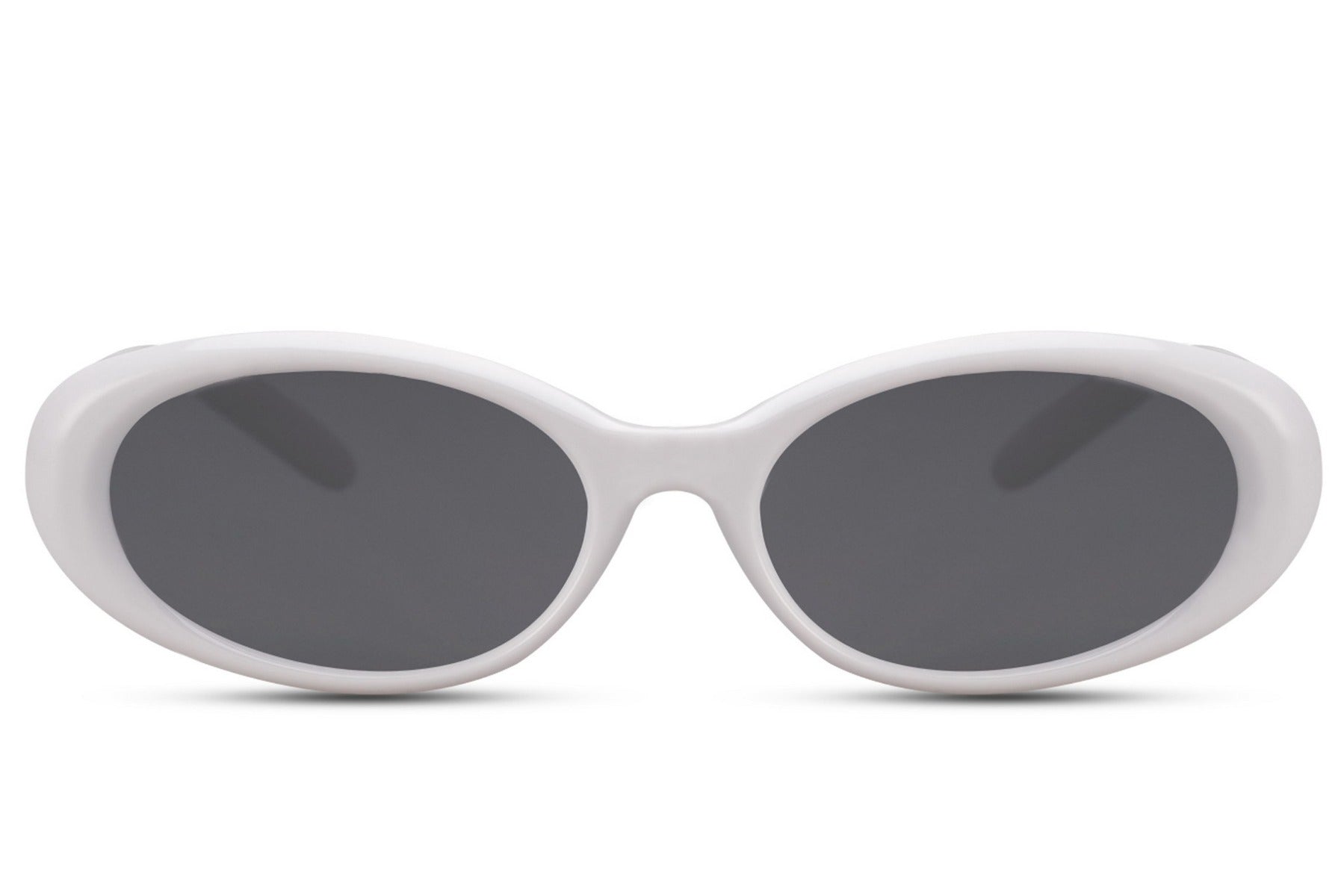 Europe oval eco sunglasses with white grey recycled polyester frame and smoke grey UV protection lens – sustainable minimalist retro round shades for everyday city wear and holidays, free delivery across UK and Europe from Sunglass Station
