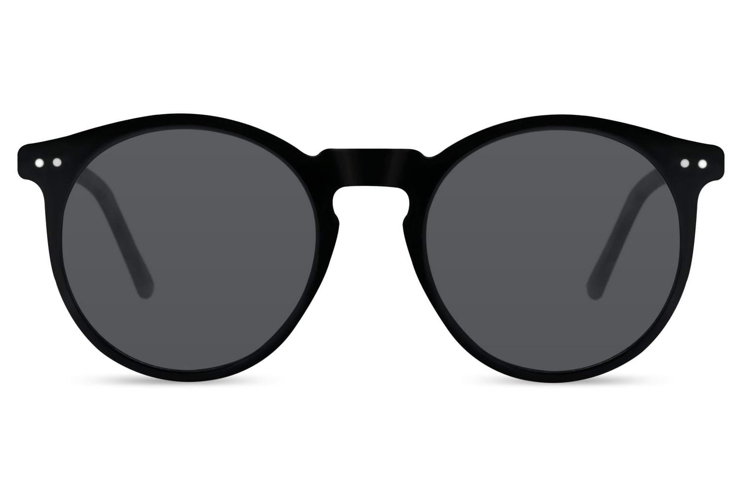 Executive luxury round sunglasses black polarised UV400 protection men women UK