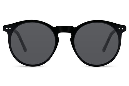 Executive luxury round sunglasses black polarised UV400 protection men women UK