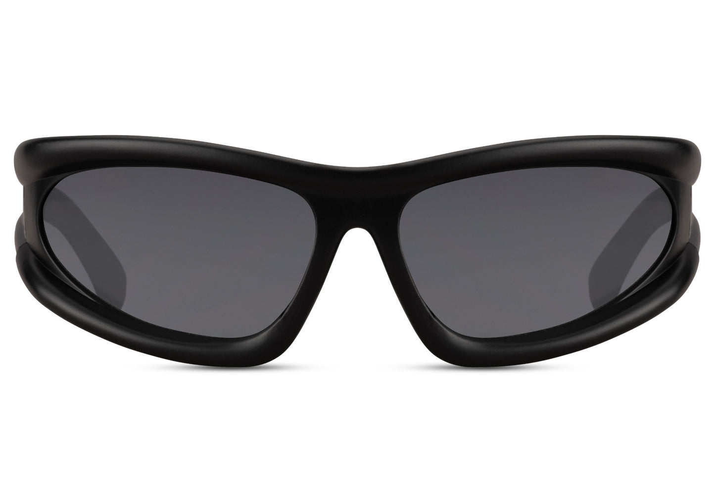 Black flux frame party sunglasses with dark smoke lens — sporty unisex clubbing and festival style, free delivery UK & Europe