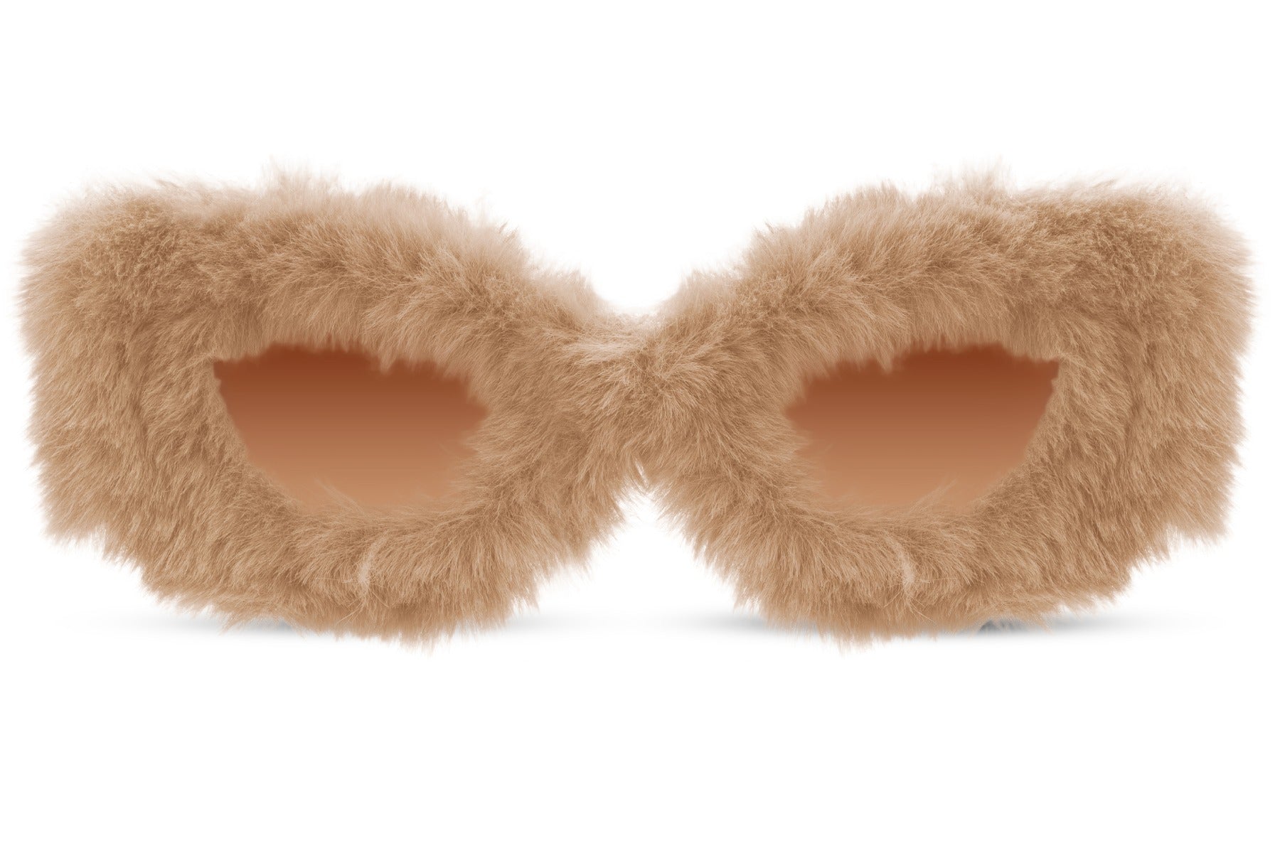 Cream beige furry frame party sunglasses — tonal quiet luxury meets maximalist texture, a Parisian-approved statement piece for women who know exactly what they're doing