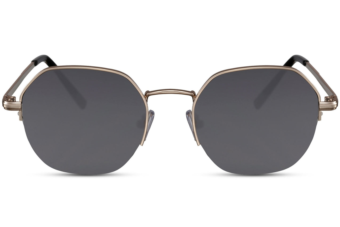 Geometric metal round sunglasses silver metal frame navy blue lens 100% UV400 protection men women bold statement angular retro summer city beach festival outdoor free UK Europe shipping Sunglass Station