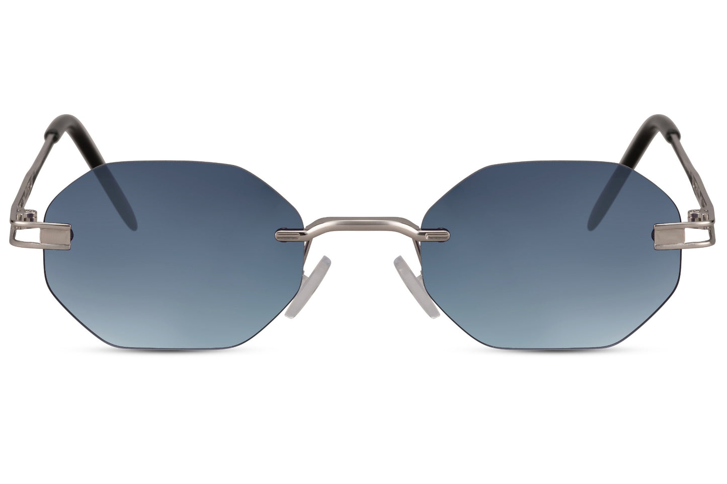 geometric rimless round shades with uv400 protection for men & women