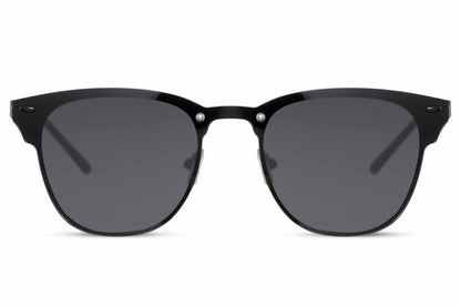 black clubmasters with glossy frame 