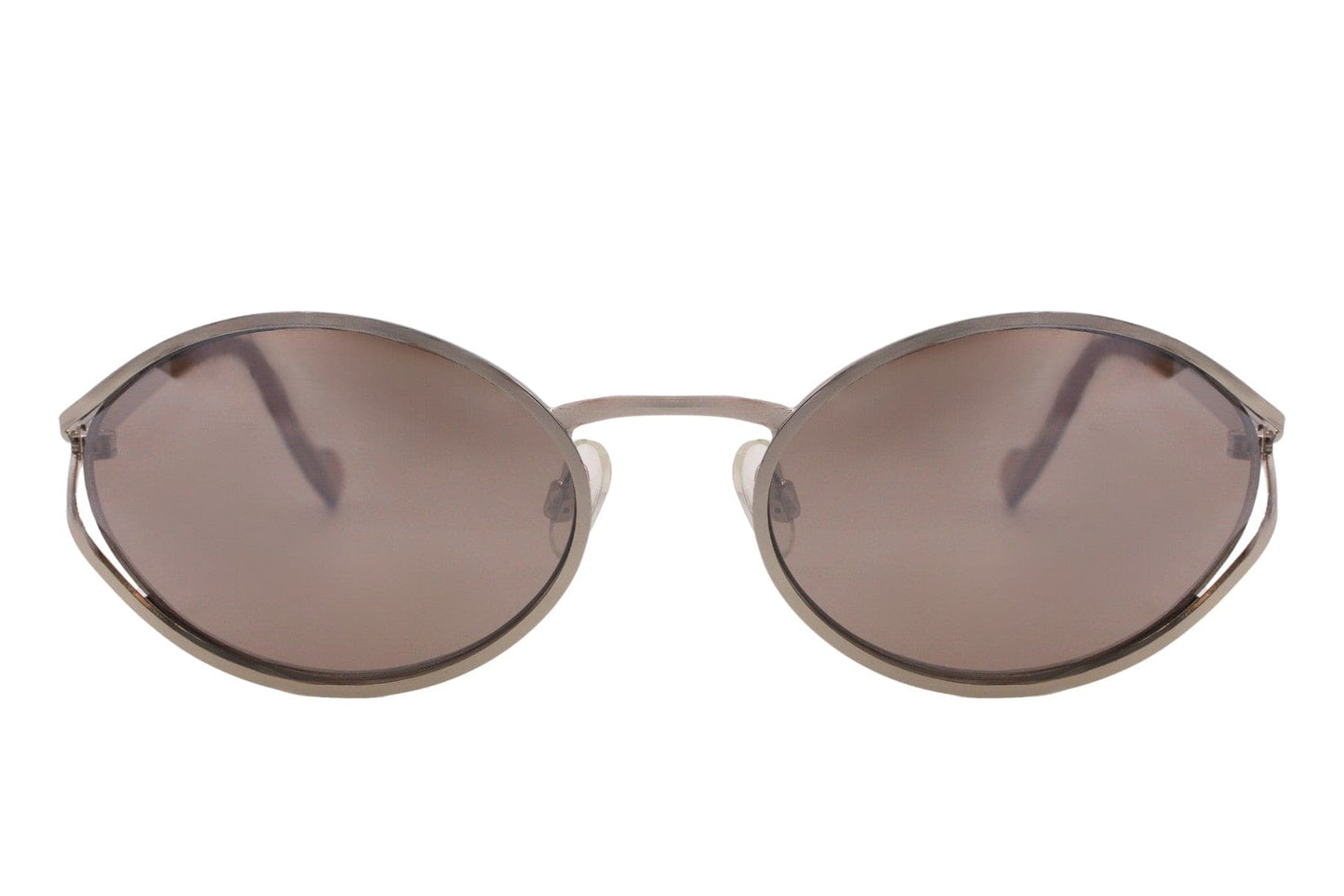 Gold metal oval sunglasses for women with brown cognac tinted 100% recycled rPMMA lens – premium vintage-inspired retro shades for holidays and everyday wear, free delivery UK and Europe from Sunglass Station