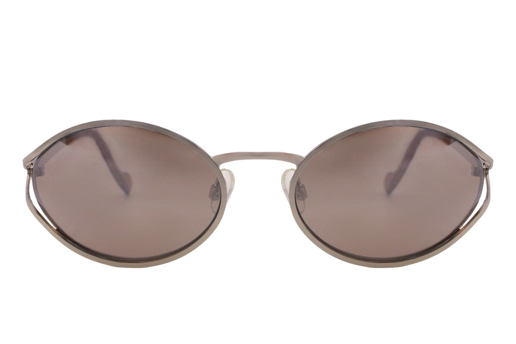 Gold metal oval sunglasses for women with brown cognac tinted 100% recycled rPMMA lens – premium vintage-inspired retro shades for holidays and everyday wear, free delivery UK and Europe from Sunglass Station