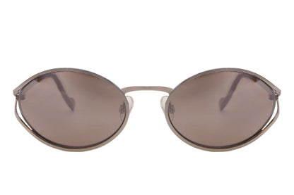Gold metal oval sunglasses for women with brown cognac tinted 100% recycled rPMMA lens – premium vintage-inspired retro shades for holidays and everyday wear, free delivery UK and Europe from Sunglass Station