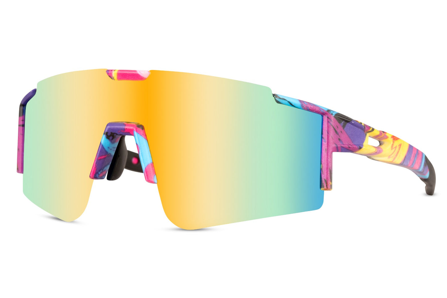 gradient lens mirrored shield sports sunglasses perfect for ice skating equipment