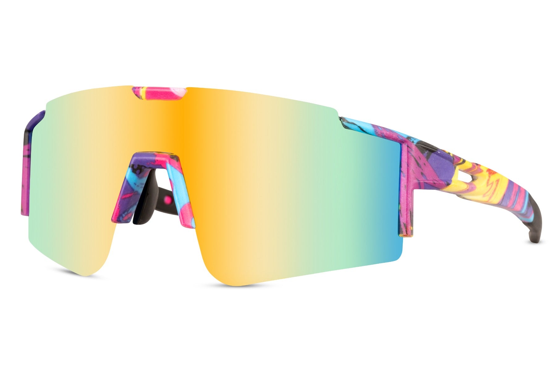 gradient lens mirrored shield sports sunglasses perfect for ice skating equipment