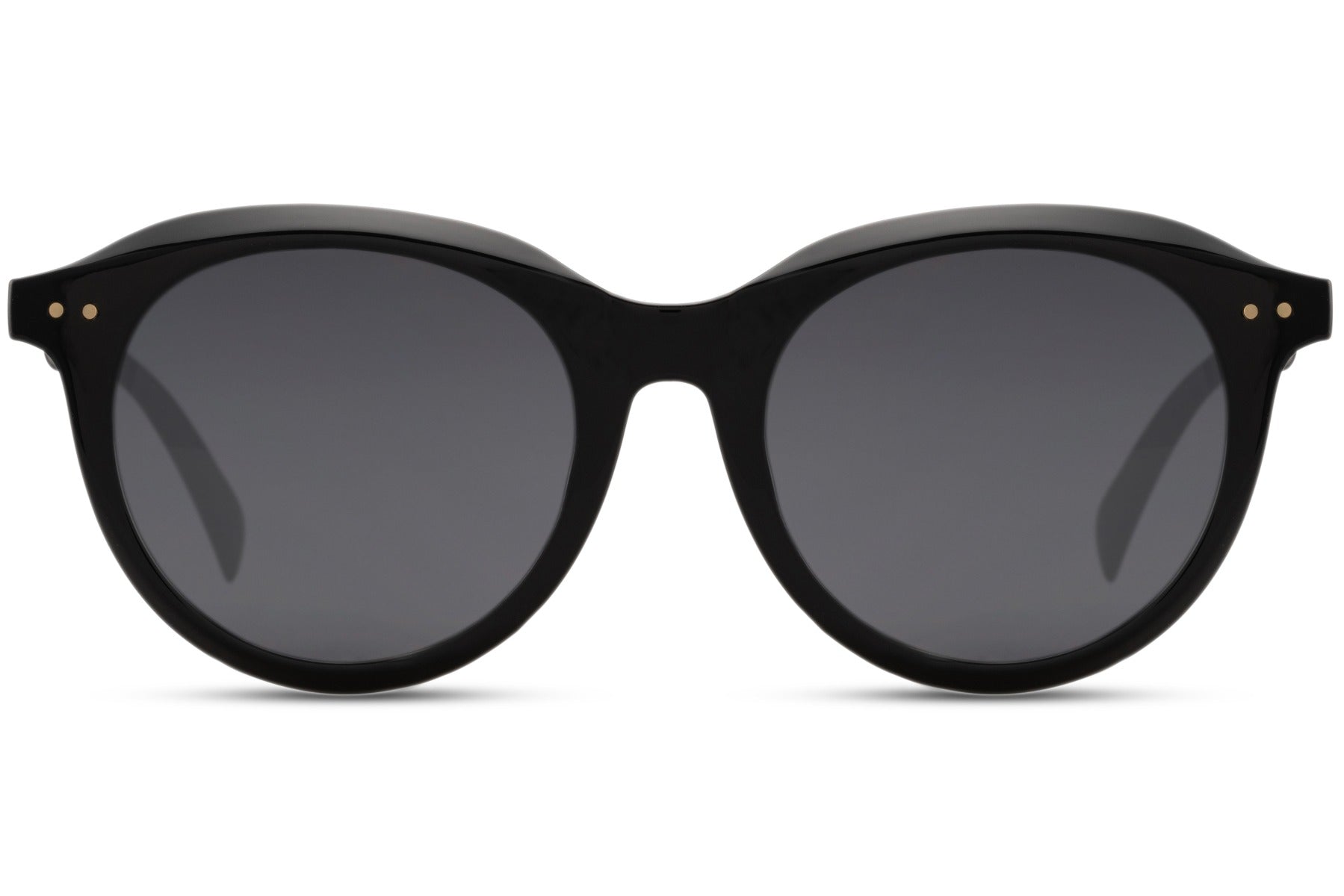Gradient lens round sunglasses black polycarbonate frame black smoke gradient lens UV400 protection men women bold minimalist oversized everyday city summer driving beach free UK Europe shipping Sunglass Station