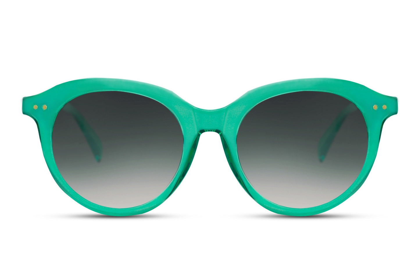 Gradient lens round sunglasses green teal polycarbonate frame gradient lens UV400 protection men women bold statement oversized retro summer festival beach city eyewear free UK Europe delivery Sunglass Station