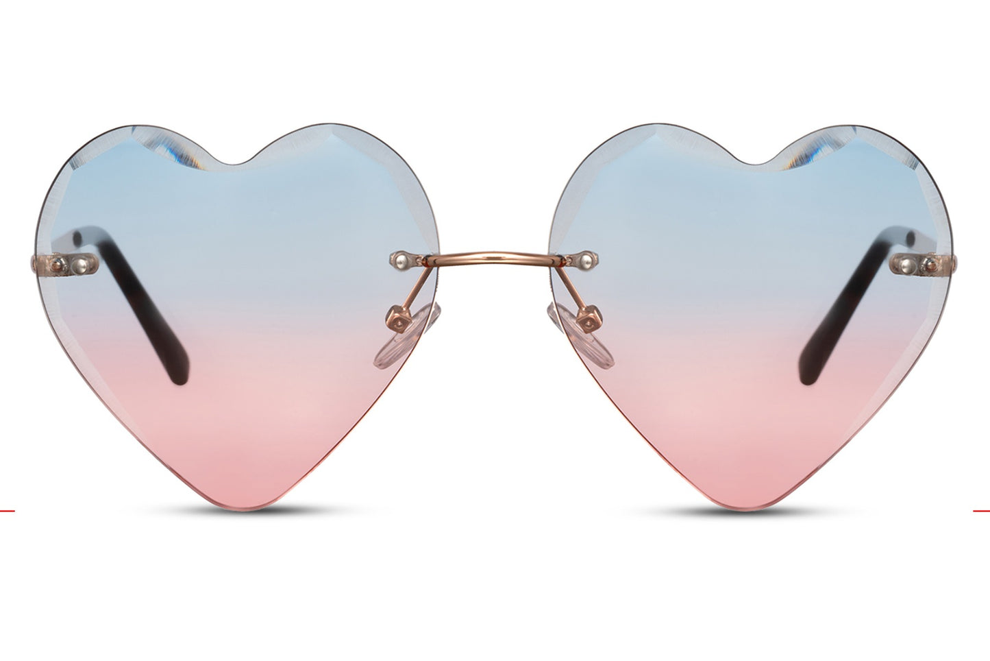 gradient lens valentine sunglasses with metallic temples
