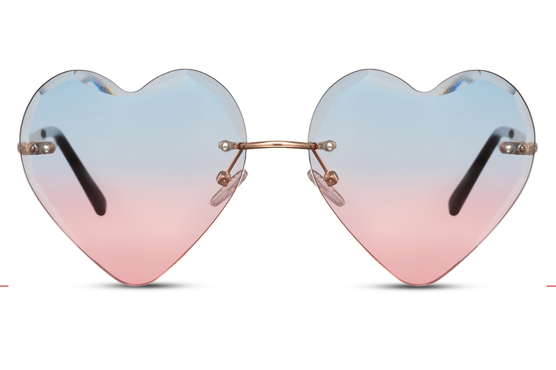 gradient lens valentine sunglasses with metallic temples
