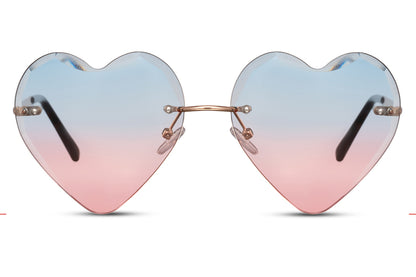 gradient lens valentine sunglasses with metallic temples