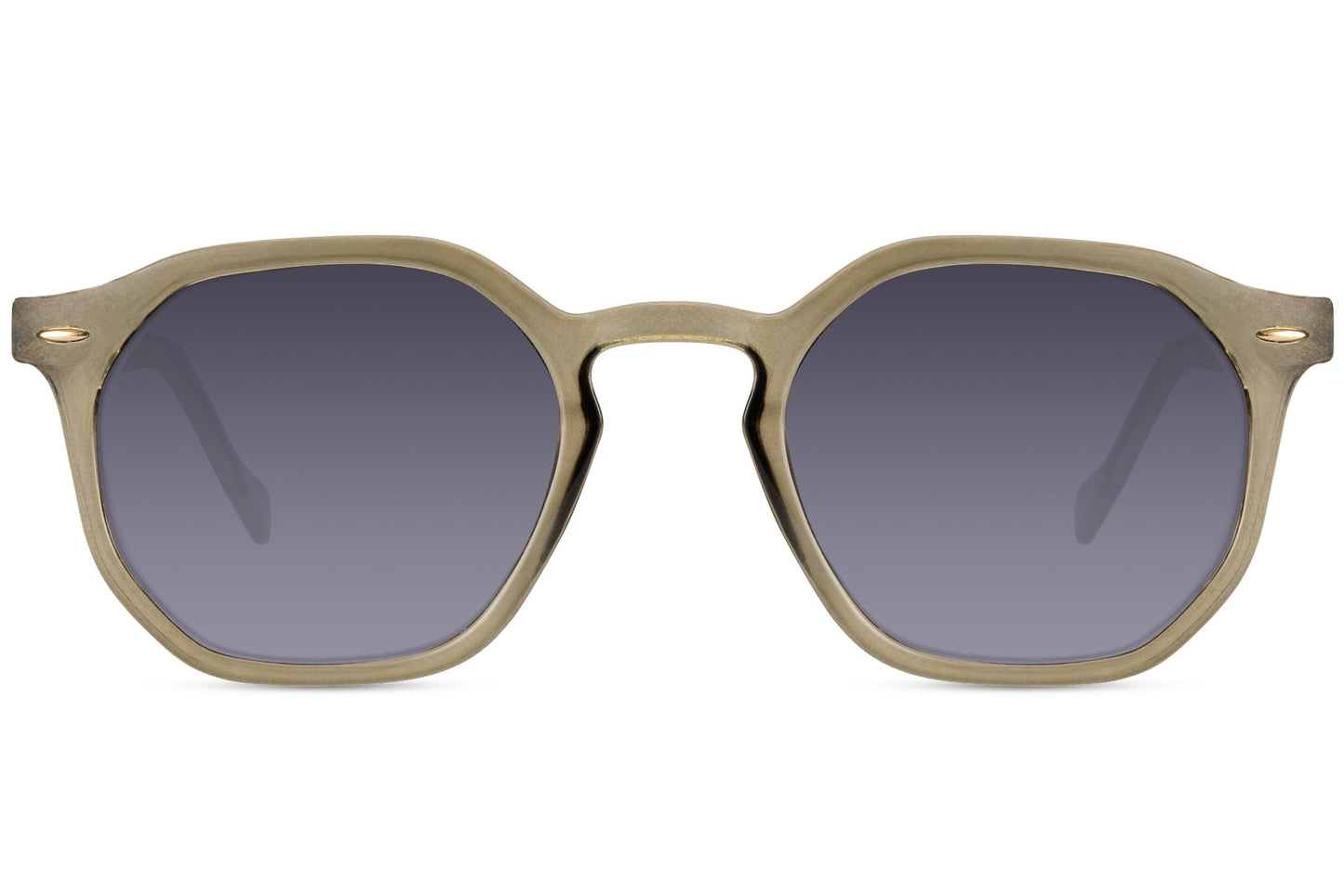 Greece geometric round sunglasses silver gold metal recycled frame grey smoke lens UV400 protection men women minimalist sophisticated sustainable summer city everyday wear free UK Europe shipping Sunglass Station
