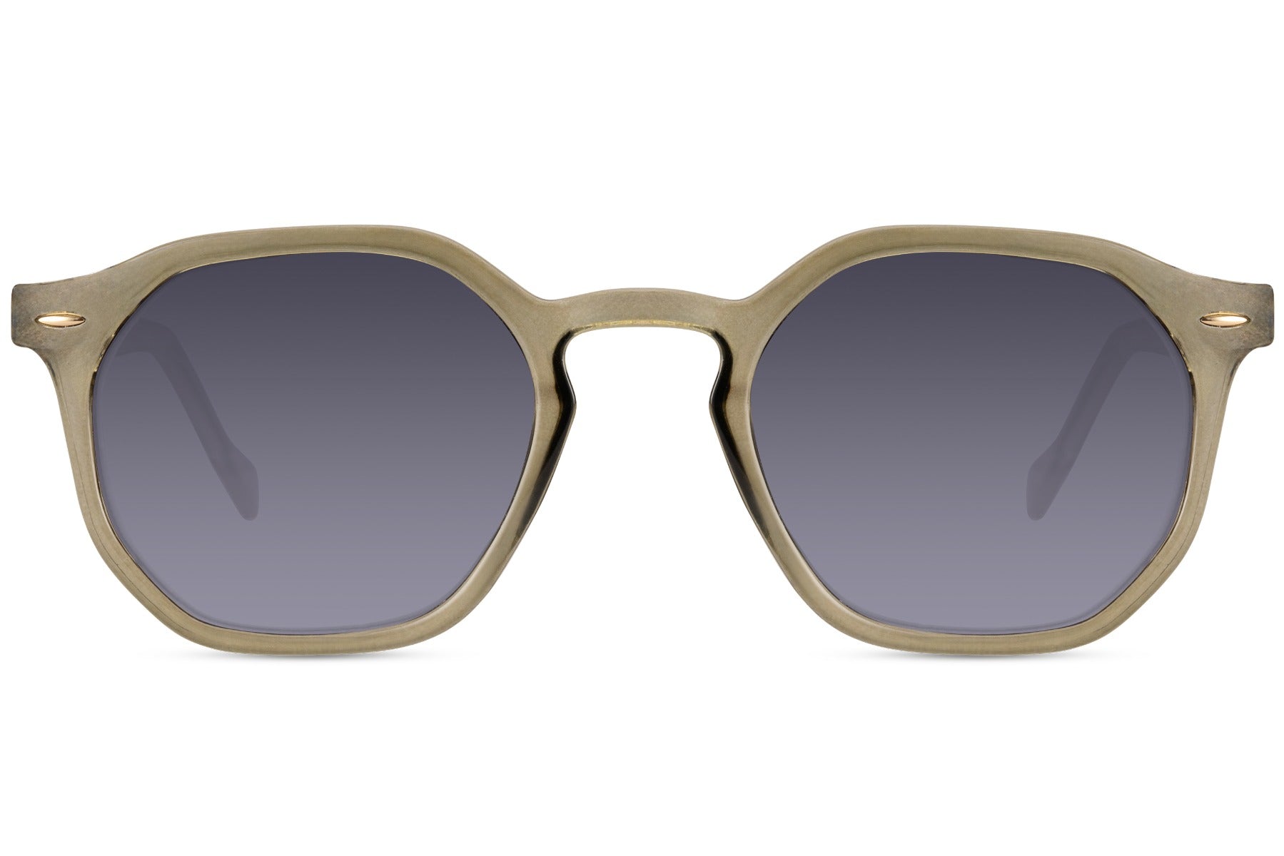 Greece geometric round sunglasses silver gold metal recycled frame grey smoke lens UV400 protection men women minimalist sophisticated sustainable summer city everyday wear free UK Europe shipping Sunglass Station