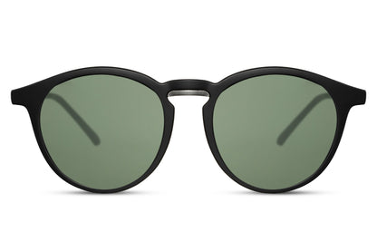 Greece round sunglasses black polycarbonate frame smoke lens 100% UV400 protection men women bold minimalist sophisticated retro everyday city summer driving beach free UK Europe delivery Sunglass Station