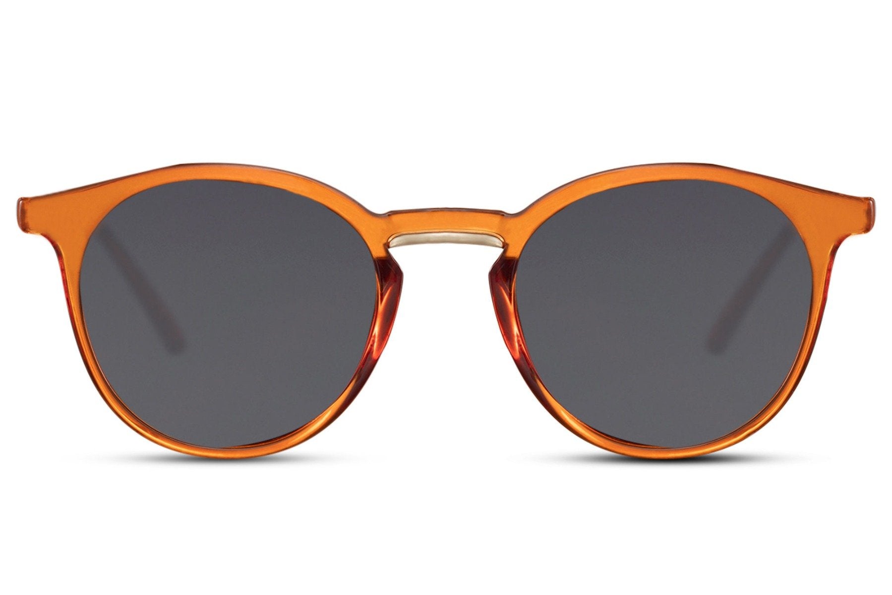 Greece round sunglasses orange polycarbonate frame green lens 100% UV400 protection men women bold vibrant Mediterranean retro summer festival beach city eyewear free UK Europe shipping Sunglass Station