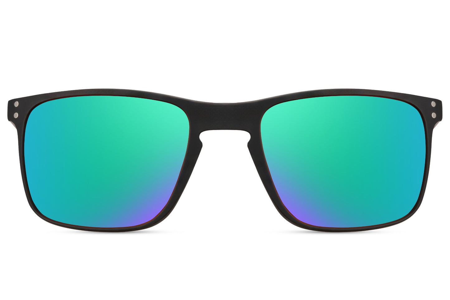 green mirrored lens with black frame sports sunglasses with uv400 protection under 29.99 pounds