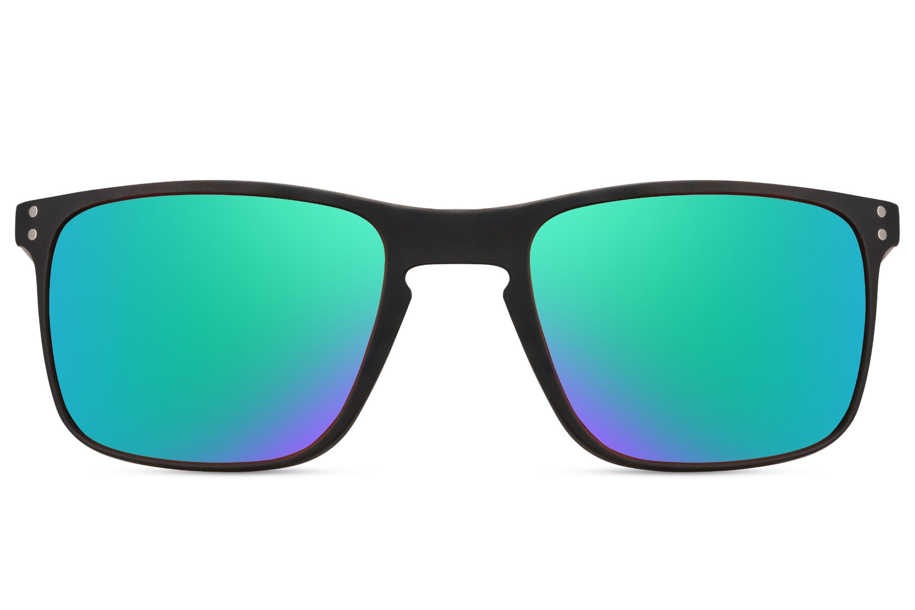 green mirrored lens with black frame sports sunglasses with uv400 protection under 29.99 pounds