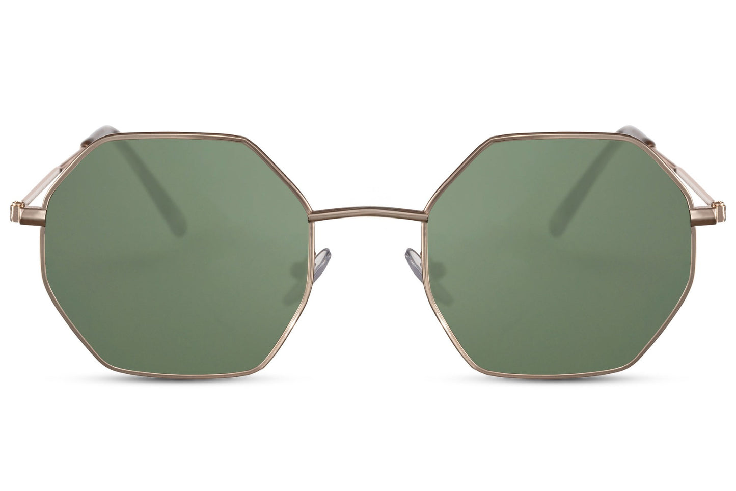 oversized round sunglass with green lens