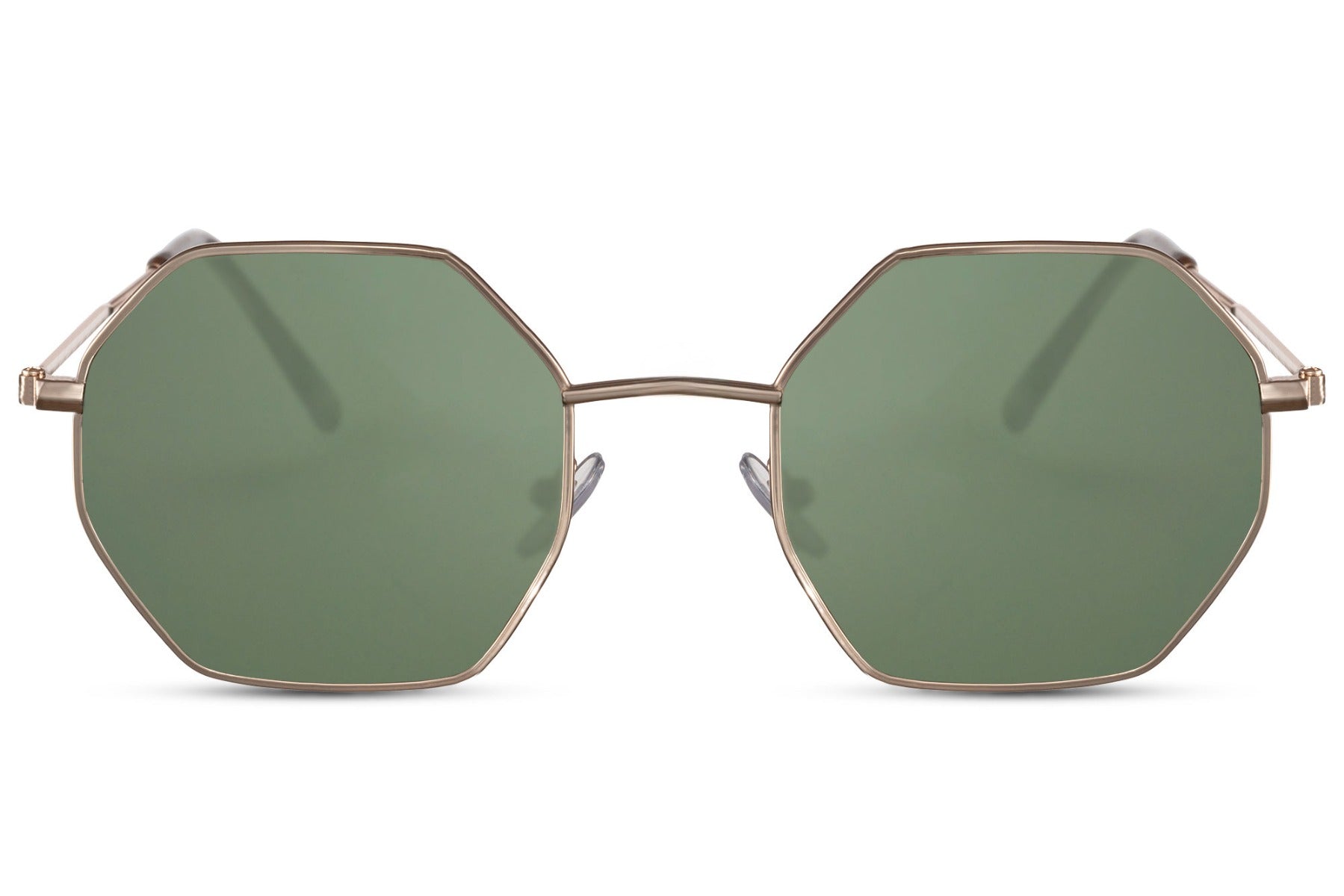 oversized round sunglass with green lens