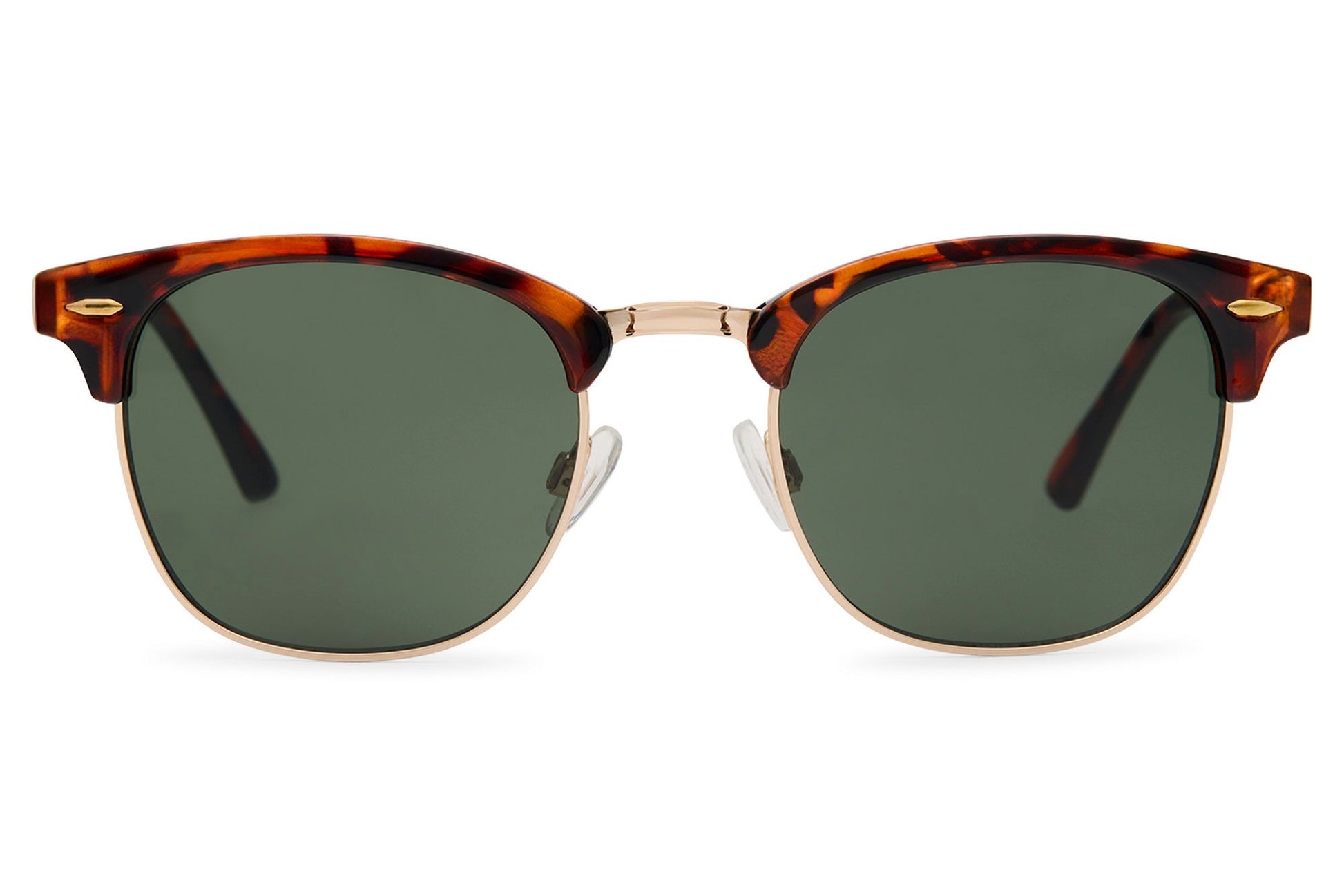 green lens sunglasses with tortoiseshell frame