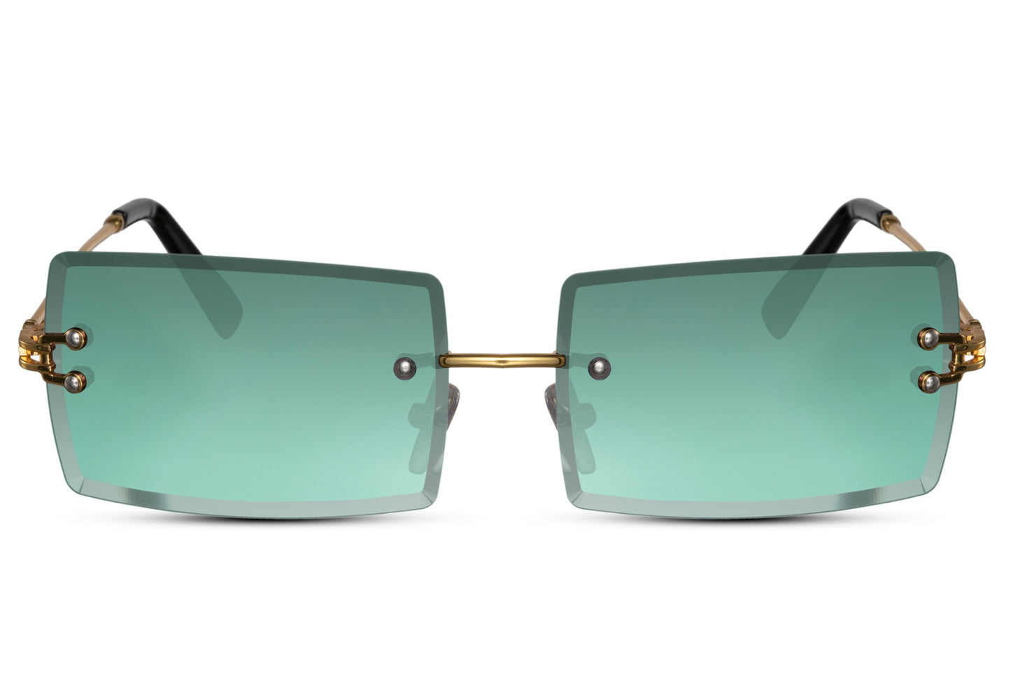 keep your summer cool with modern rimless rectangle shades from sunglass station