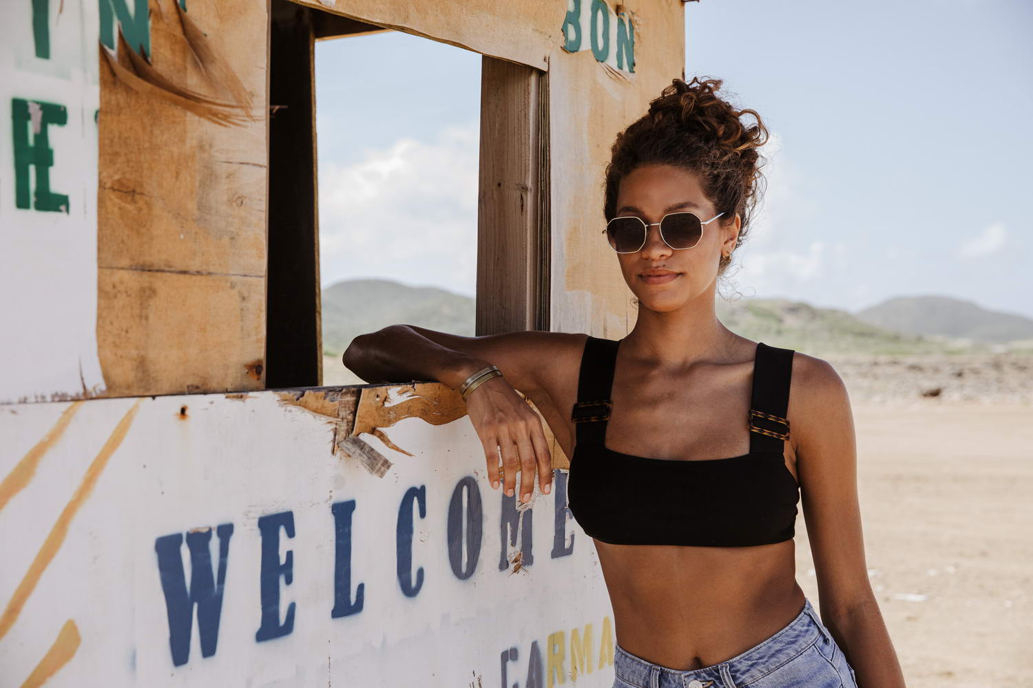 woman wearing havana style eyewear with uv400 protection