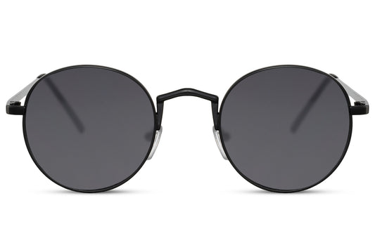 ibiza metal round festival sunglasses black metal frame smoke lens 100% UV400 protection men women bold Ibiza beach festival summer city retro everyday driving free UK Europe delivery Sunglass Station