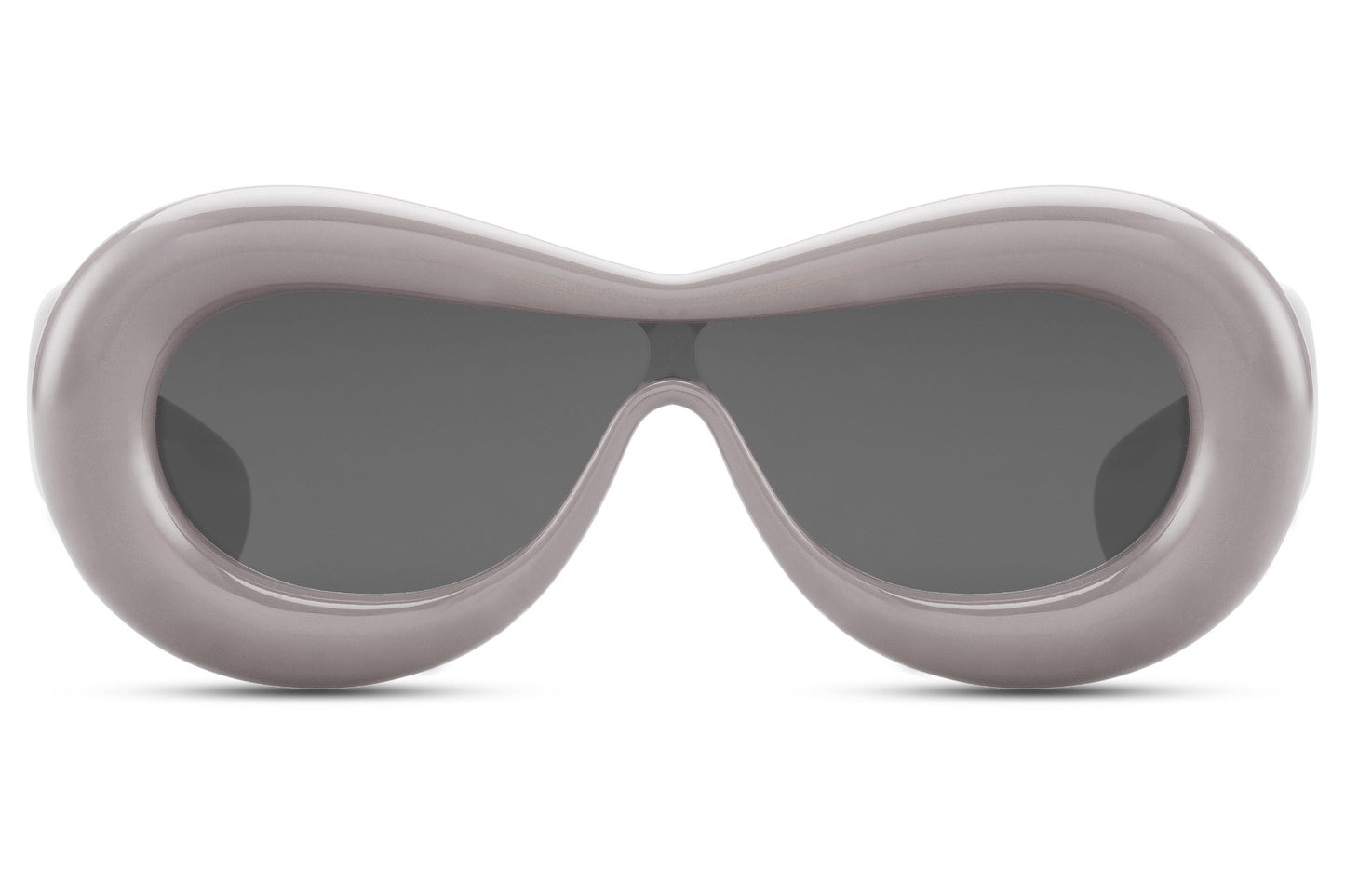 Grey silver inflated oval Ibiza party shades — the bubble frame silhouette in its coolest most minimal colourway, tonal sustainable eyewear for men and women who want presence without primary colour, free delivery UK & Europe
