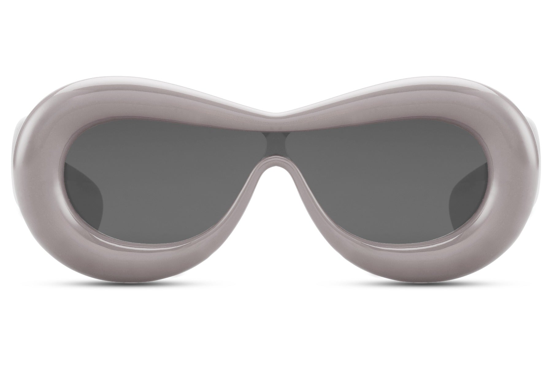Grey silver inflated oval Ibiza party shades — the bubble frame silhouette in its coolest most minimal colourway, tonal sustainable eyewear for men and women who want presence without primary colour, free delivery UK & Europe
