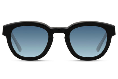 Ibiza round polarised sunglasses black luxury acetate frame green polarised 1.1mm TAC lens 100% UVA UVB anti-glare protection men women retro driving hiking outdoor summer beach festival free UK Europe delivery Sunglass Station