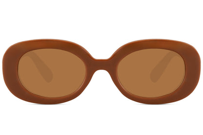 Kids round rectangle sunglasses dark brown heavy duty polycarbonate frame brown lens UV400 protection children boys girls durable impact resistant summer beach holiday free UK Europe delivery Sunglass Station