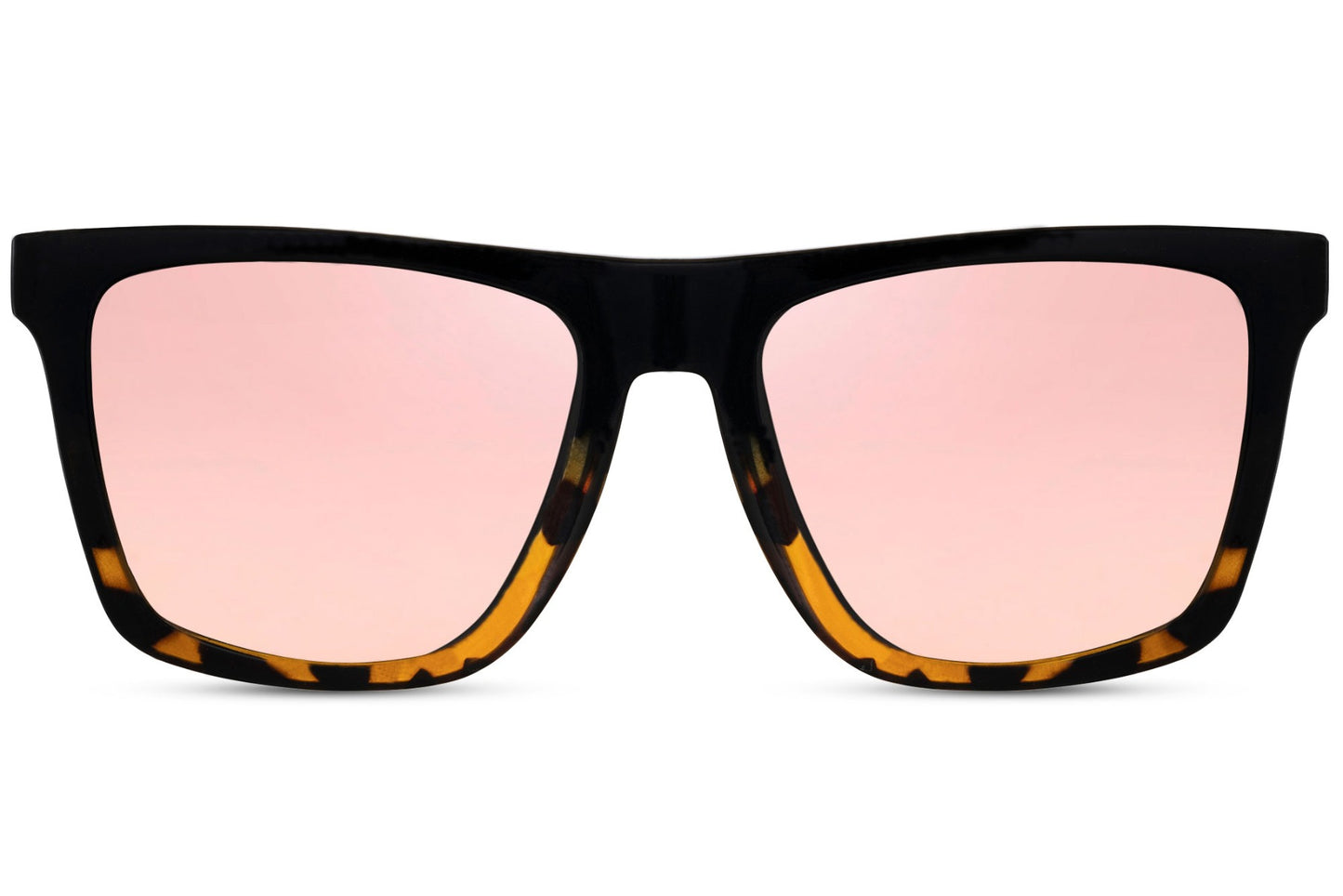 unisex style leopard print wayfarer with pink lens