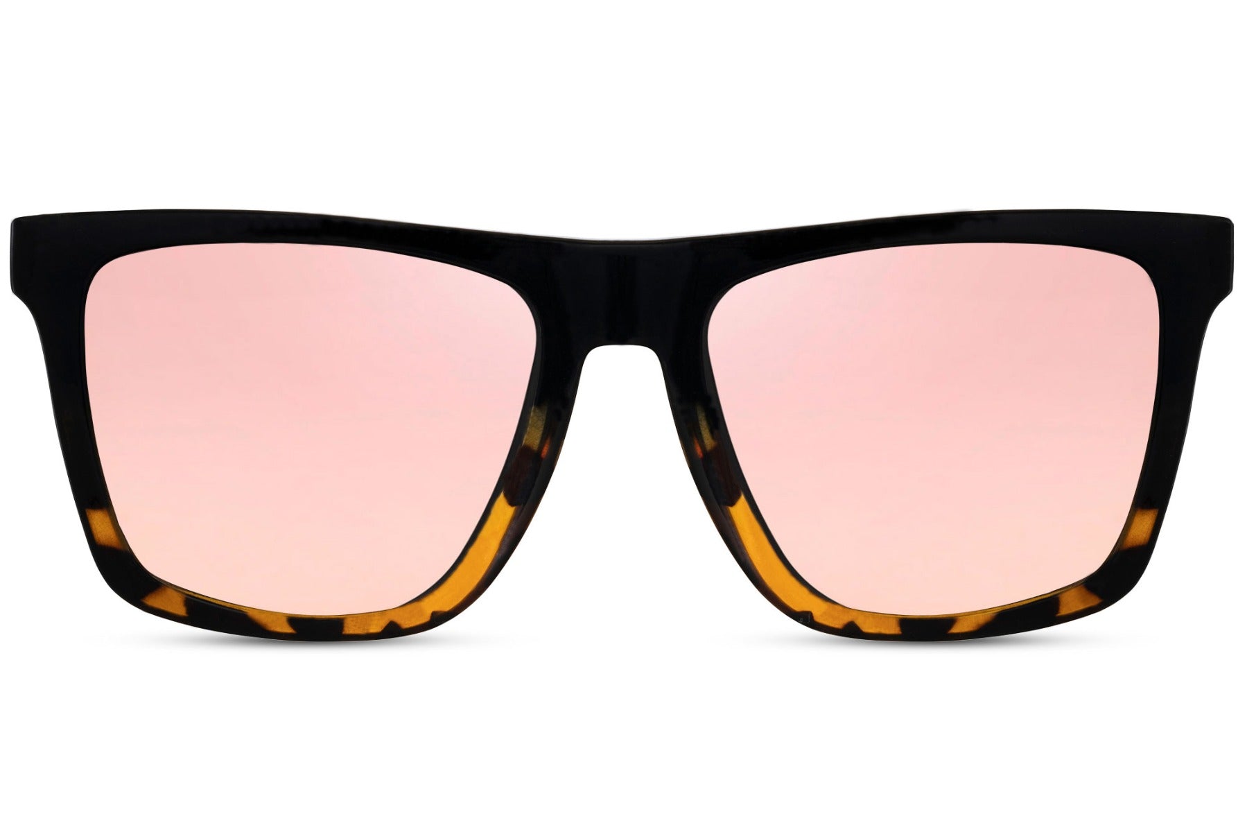 unisex style leopard print wayfarer with pink lens