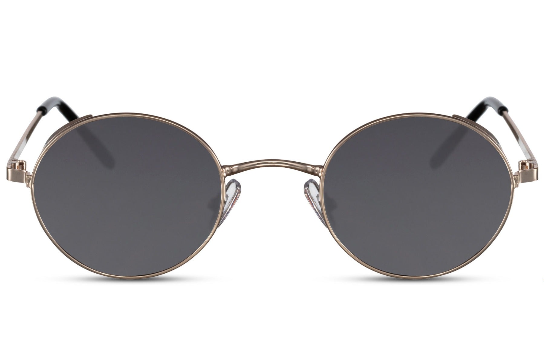 London black round sunglasses matte black slim metal frame durable compact polycarbonate lens 100% UV400 protection men women travel-ready versatile day night summer city free UK Europe shipping Sunglass Station