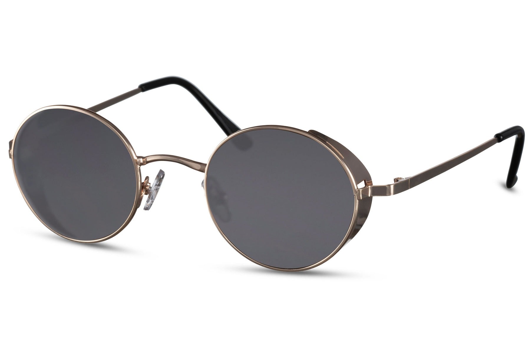 London black round sunglasses matte black frame jet black polycarbonate lens sleek contemporary 100% UV400 protection men women minimalist London city everyday summer driving free UK Europe delivery Sunglass Station
