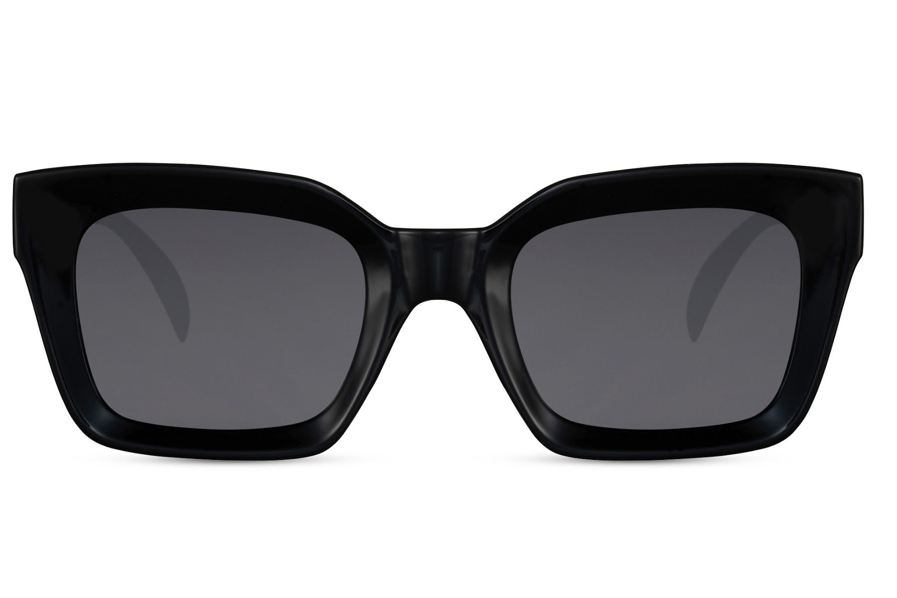 London bold frame rectangle sunglasses with black recycled polyester frame and black 100% recycled UV protection lens – sleek minimalist chunky retro rectangle shades for going out and everyday urban wear, free delivery across UK and Europe from Sunglass Station