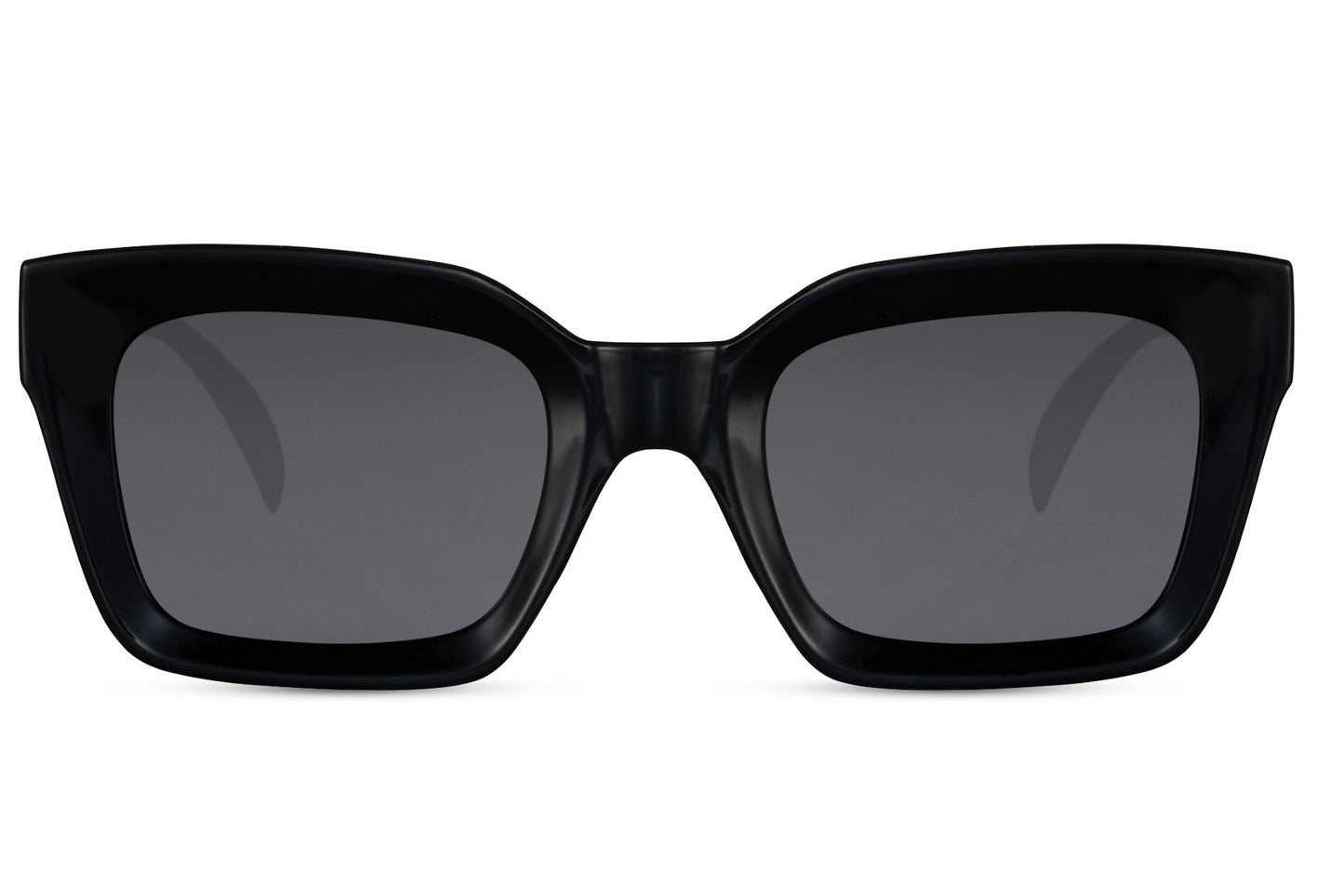 London bold frame rectangle sunglasses with black recycled polyester frame and smokey grey 100% recycled UV protection lens – sustainable chunky retro rectangle shades for everyday city wear and street style, free delivery across UK and Europe from Sunglass Station