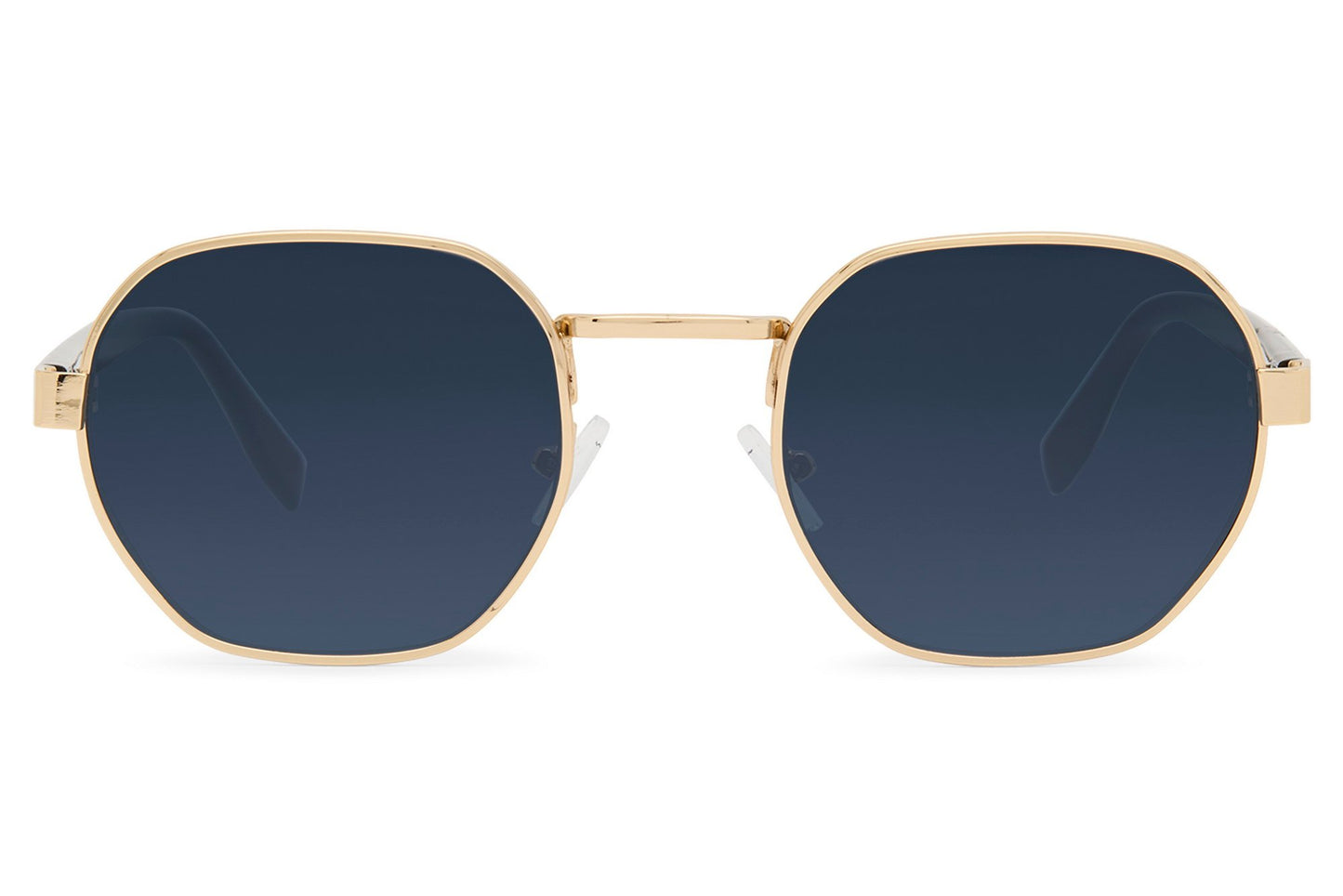 London eco geometric round sunglasses copper frame navy blue recycled rPMMA lens UV protection men women bold sustainable premium summer beach city festival eyewear free UK Europe shipping Sunglass Station