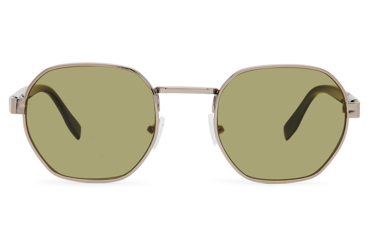 London eco geometric sunglasses copper metal frame khaki green recycled lens UV protection sustainable eco-friendly men women vintage retro outdoor summer free UK Europe shipping Sunglass Station